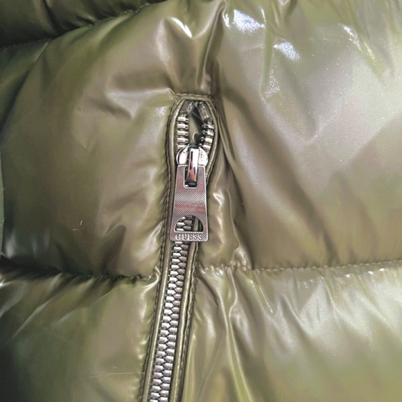 Guess Hooded Quilted Puffer Jacket - Military Olive Green - Picture 7 of 16